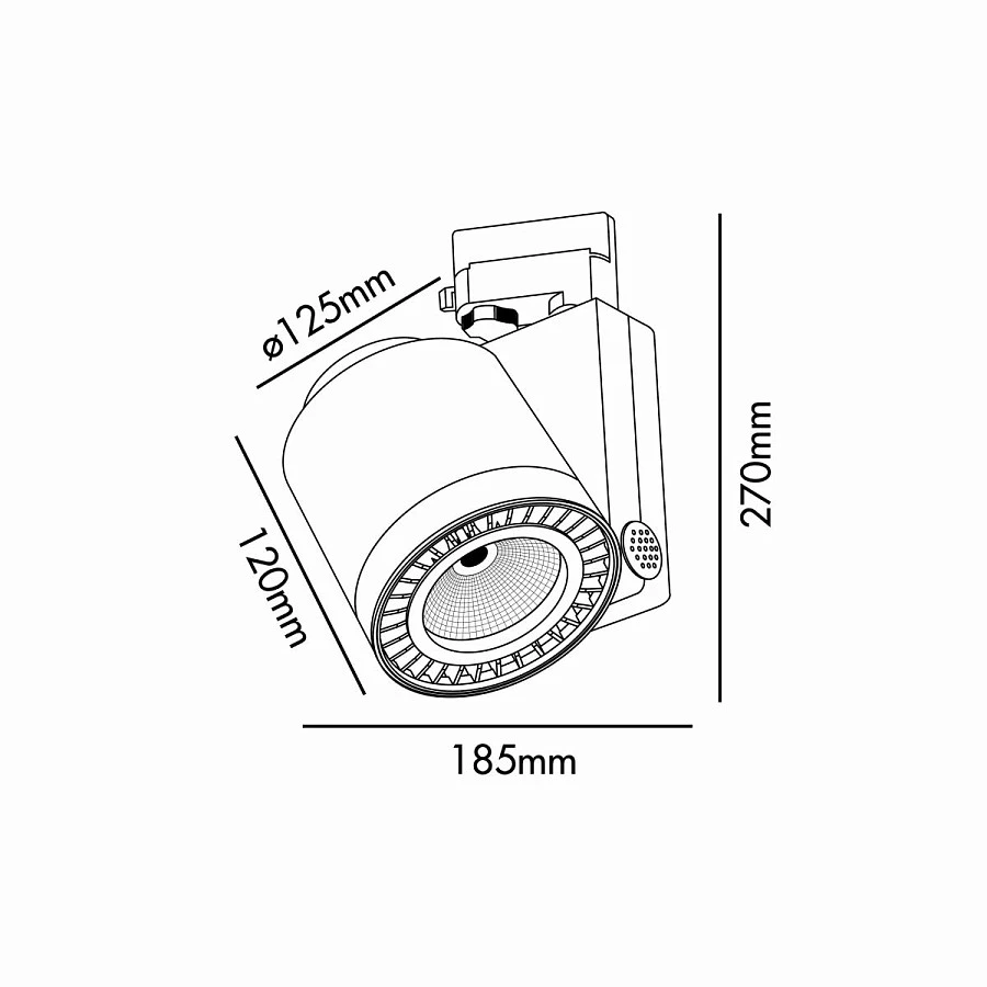 Трековый светильник Cylinder черный LED 23,5W 3000K 20º - фото 2