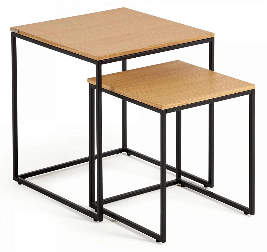 Набор из 2 столов Yoana  шпон/металл