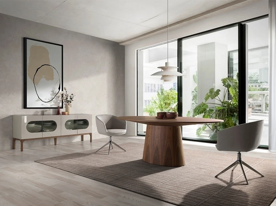 Поворотное кресло 4133/A172 из св.-серой ткани - фото 7