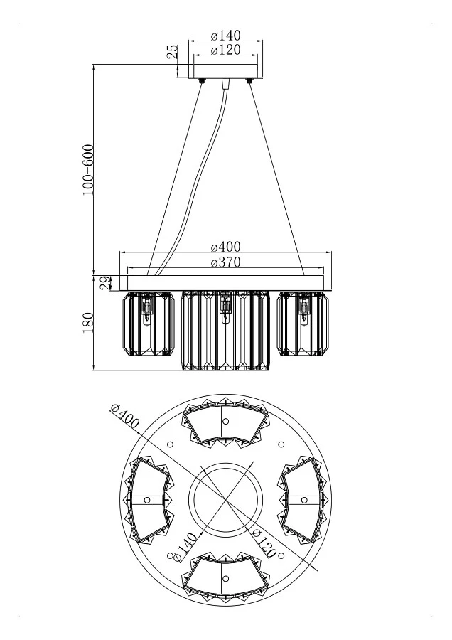 Подвесной светильник Maytoni MOD083PL-04CH - фото 4