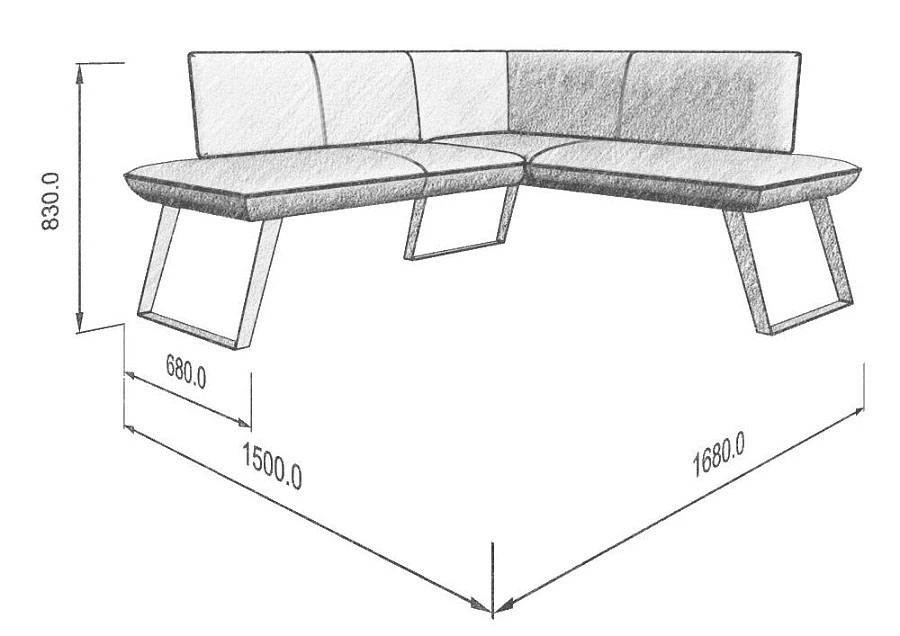 Диван кухон. Cosmo 158-140 R blue 1680*1500*830 - фото 4