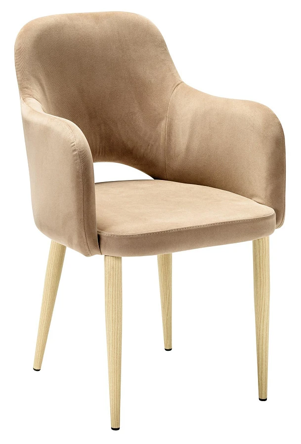 Кресло Ledger Diag beige/нат.дуб