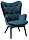 Кресло Хайбэк синий/венге