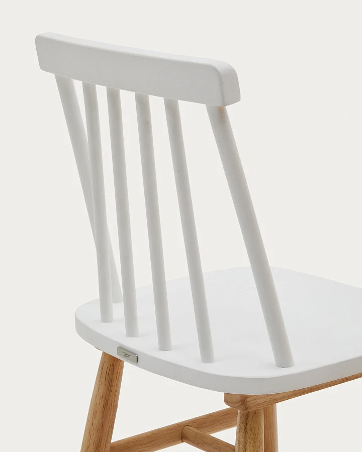 Детский стул Kristie из массива каучукового дерева с белой и натуральной отделкой - фото 10
