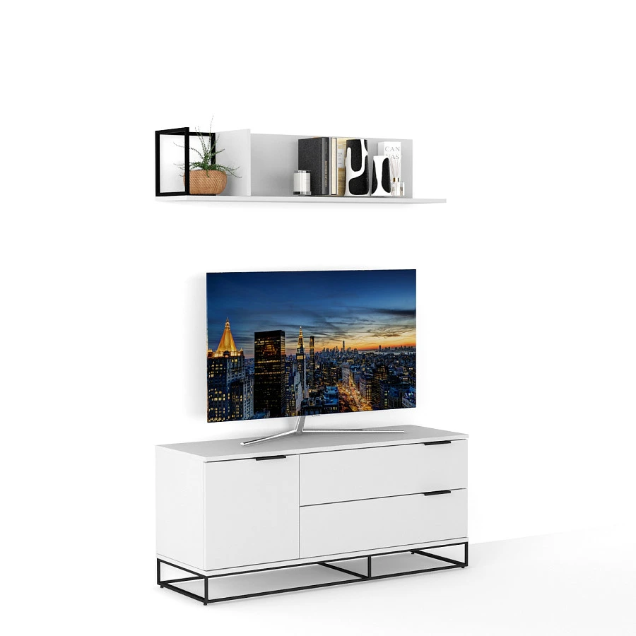 ТВ-бокс City 120 см. белый - фото 2