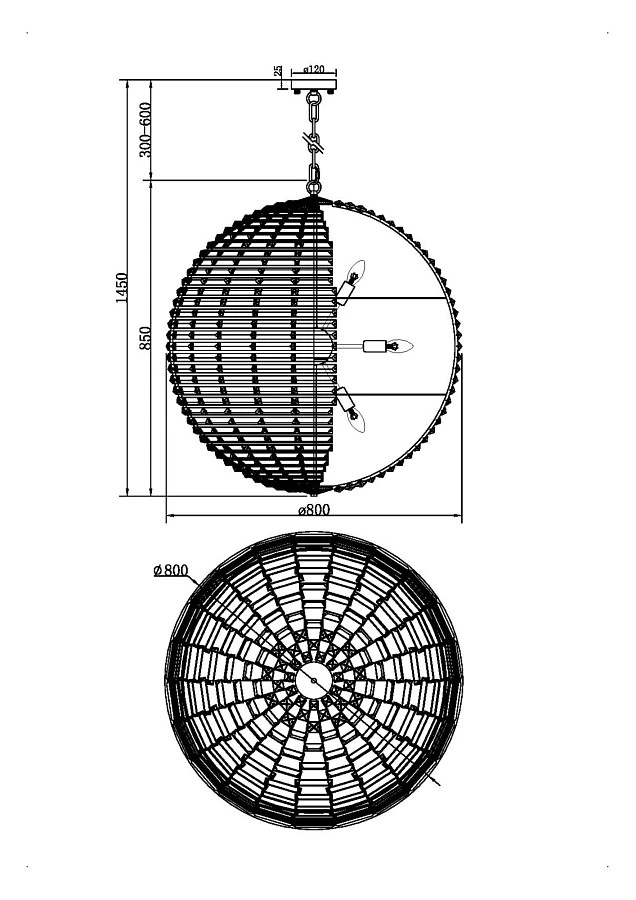 Подвесной светильник Maytoni MOD092PL-12CH - фото 3