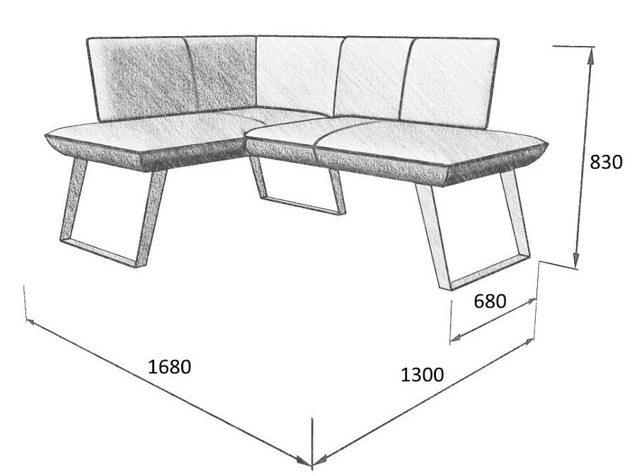Диван кухон. Cosmo 120-158L 22 1300*1680*830 - фото 3