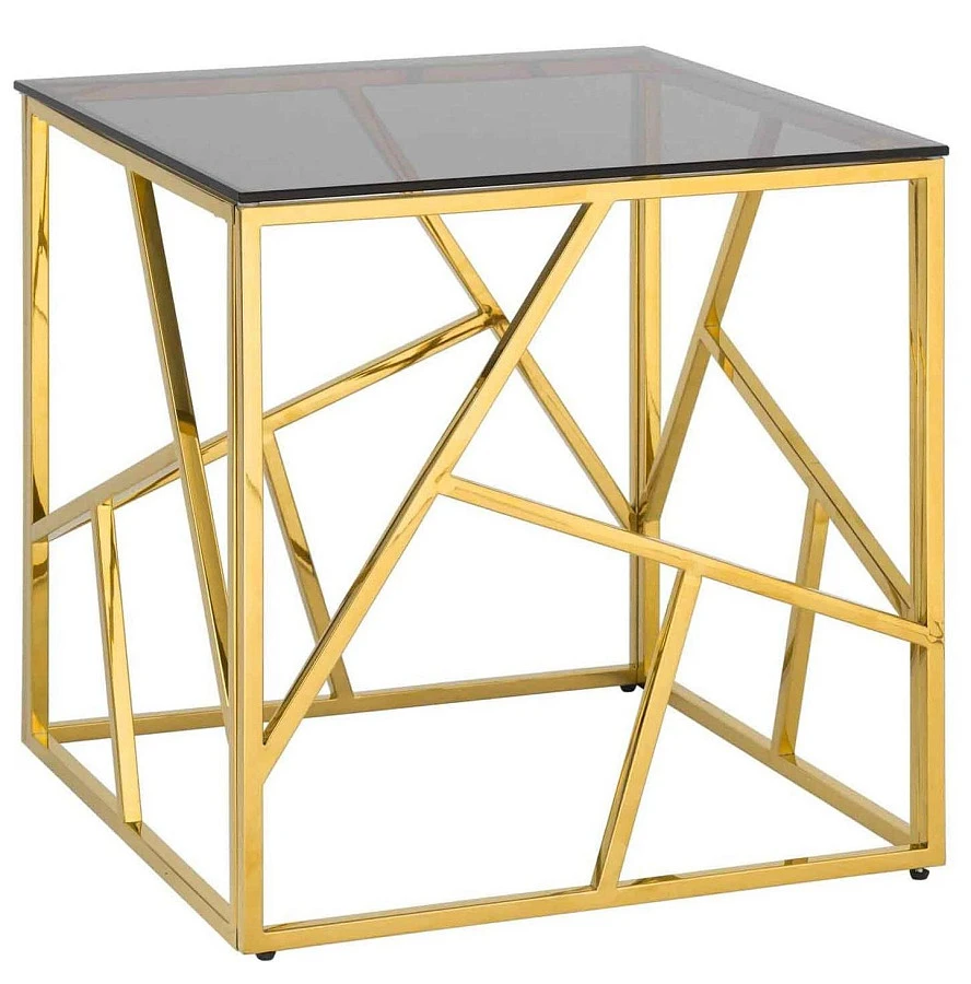 Журнальный столик АРТ ДЕКО 55*55 золотистый