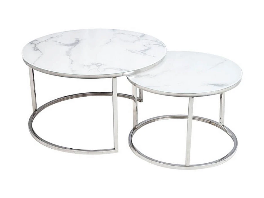 Комплект ATLANTA B 2 стола  бел.мрамор/хром