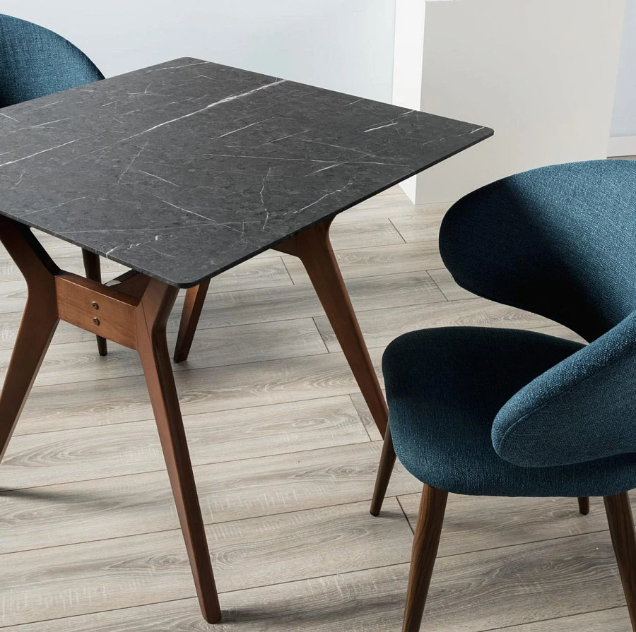 Стол Нарвик 960*960 мрамор Графит Темный орех - фото 7