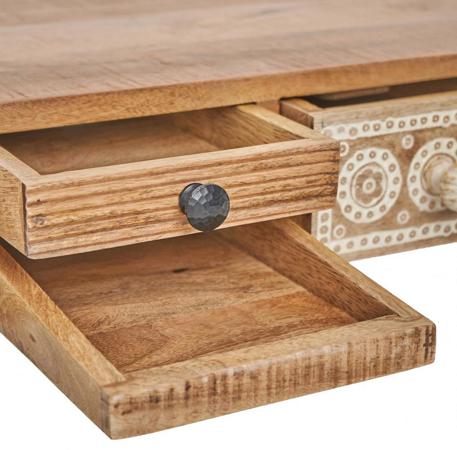 Журнальный стол из массива, ГОБИНД 5 ящиков - фото 4