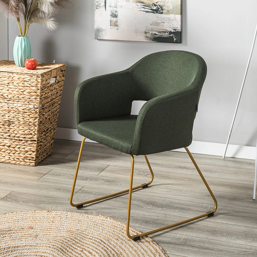 Кресло Oscar тёмно-зеленый/Линк золото - фото 10