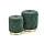 Комплект POLLY, 2 пуфа (темно-зеленый/золотой)