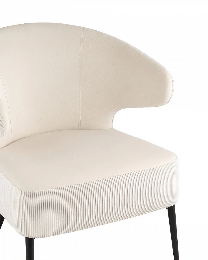 Кресло лаунж Royal Stripes велюр молочный - фото 2