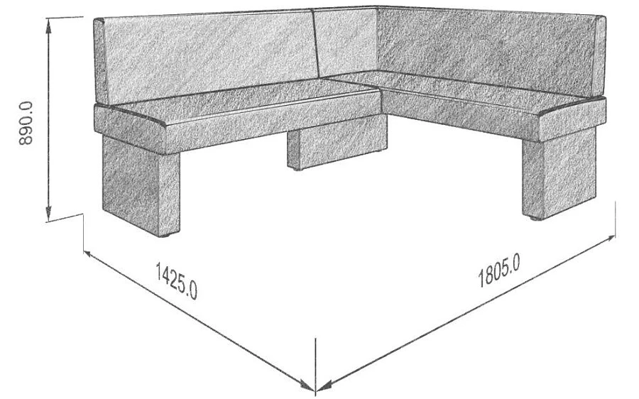 Диван кухон. Ratio 178-140 R beige/coffe - фото 4