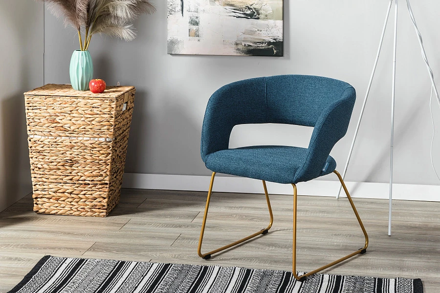 Кресло Hugs синий/Линк золото - фото 13