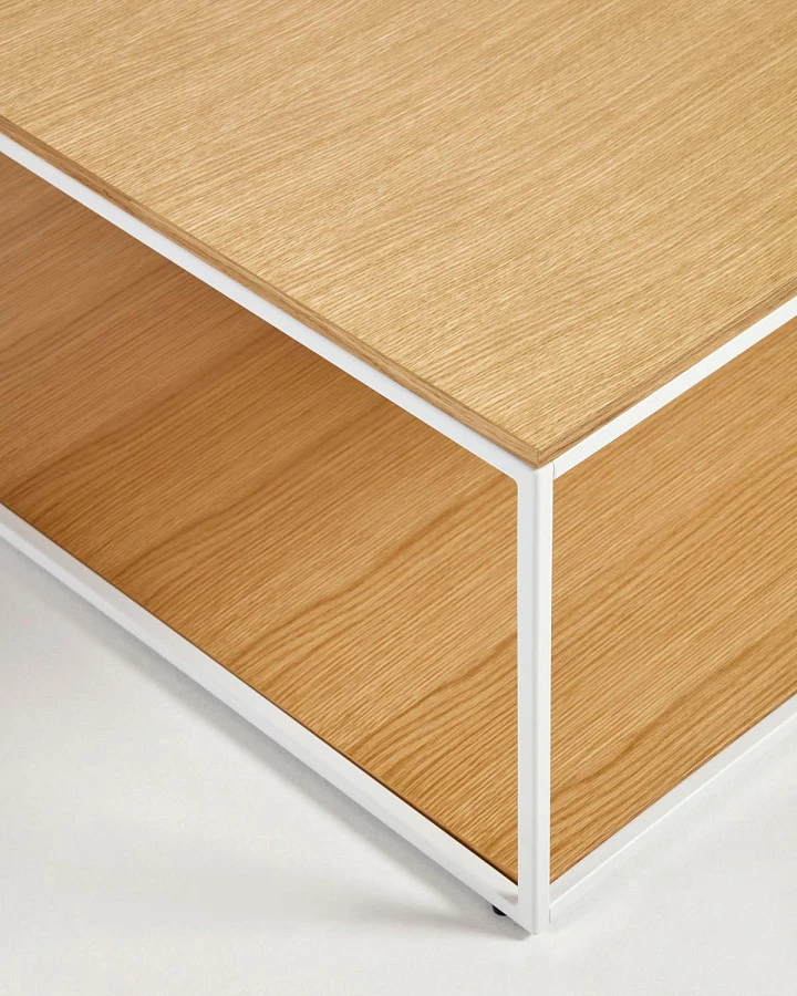 Журнальный стол Yoana шпон/белый металл 80x80см - фото 3