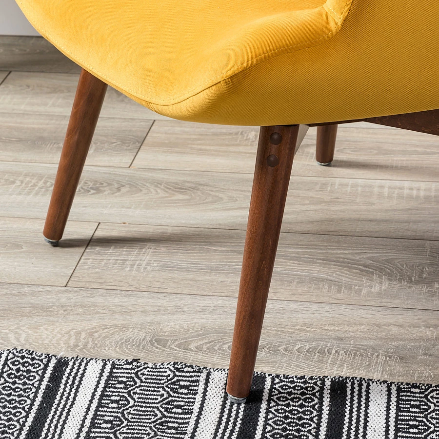 Кресло Хайбэк желтый/т.орех - фото 10