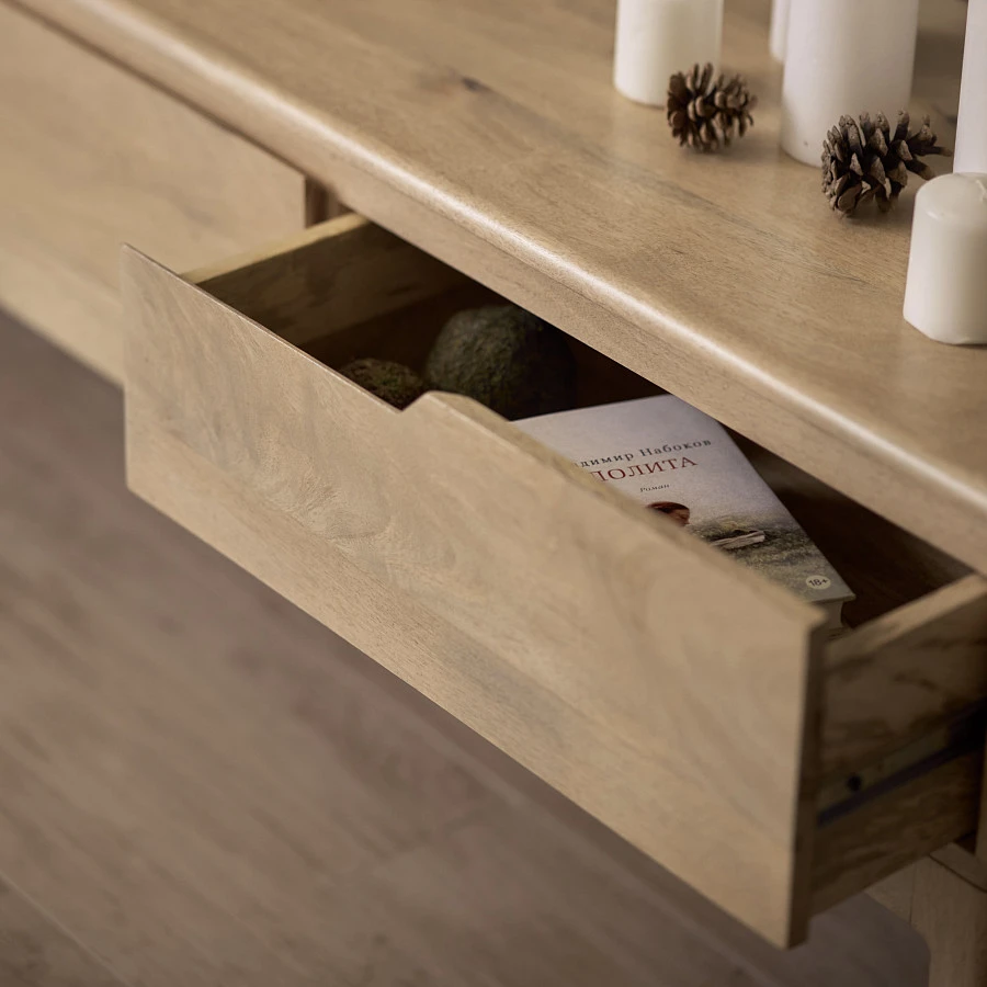 Консоль из массива, СОЛЬВЕЙГ 3 ящика - фото 5