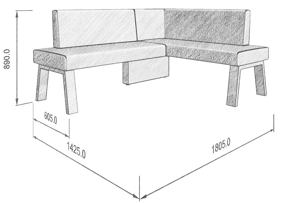 Диван кухон. Alto 178-140 R 32 1805*1425*830 - фото 2
