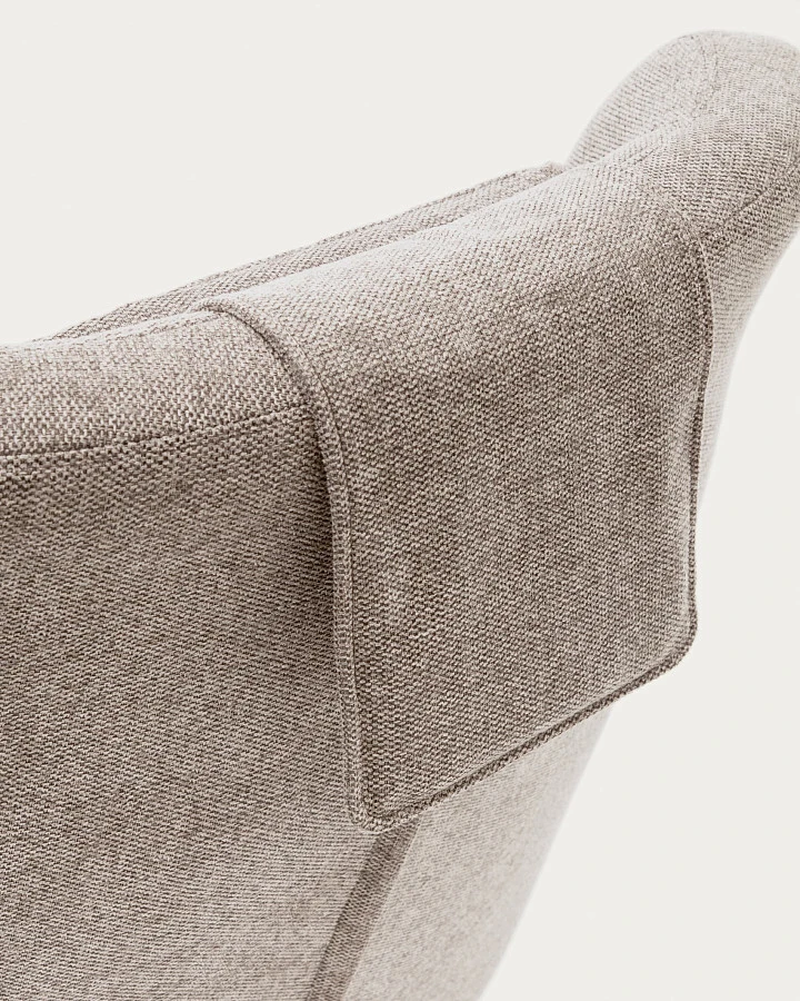 Zalina Вращающееся кресло с подлокотниками из бежевой синели - фото 12