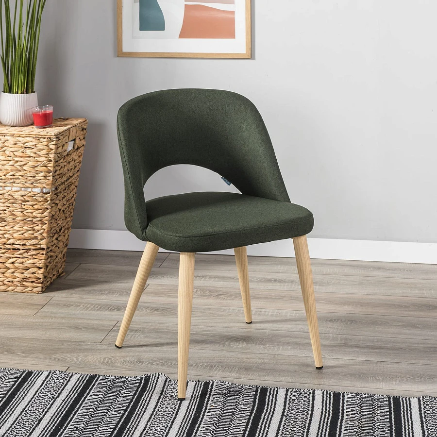 Стул Lars тёмно-зеленый/нат.дуб - фото 8