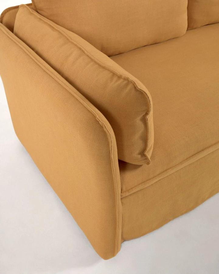 Диван-кровать Tanit горчичный/массива бука 210см - фото 12