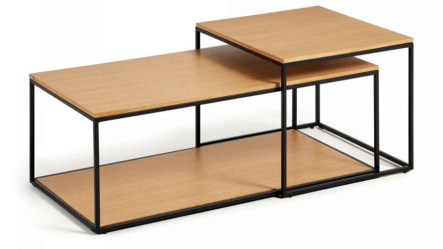 Набор из 2 столиков Yoana шпон/металл