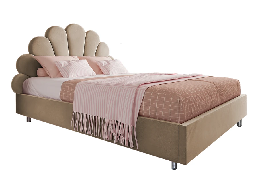 Кровать Ксю 120х200 бежевого цвета