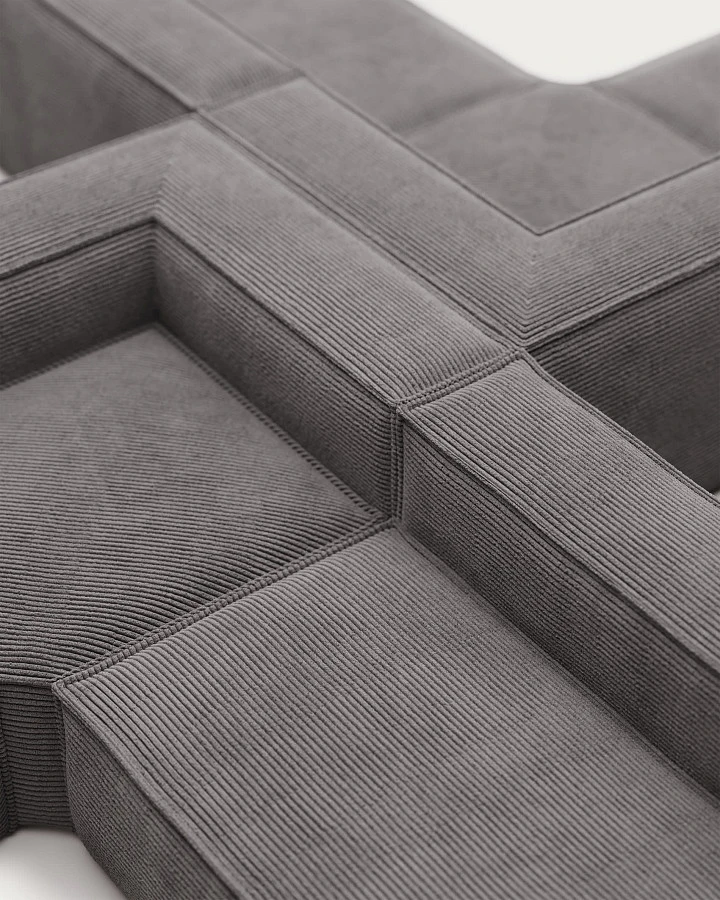 Угловой 6 местный диван Blok 320 x 320 cm серый вельвет - фото 5