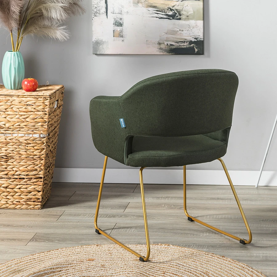 Кресло Oscar тёмно-зеленый/Линк золото - фото 9