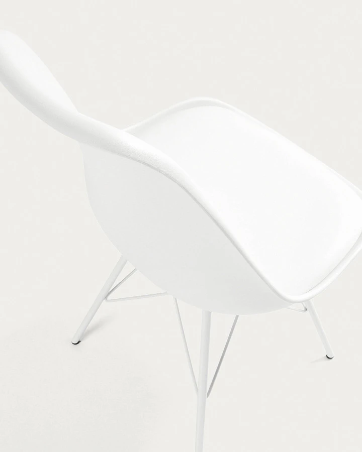 Стул Lars белый с металлическими ножками - фото 6