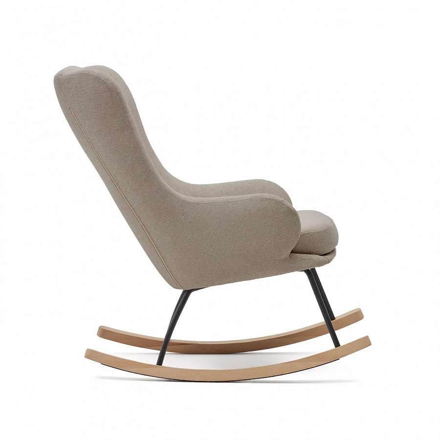 Maustin Кресло-качалка из беж.овчины/сталь-бук - фото 4