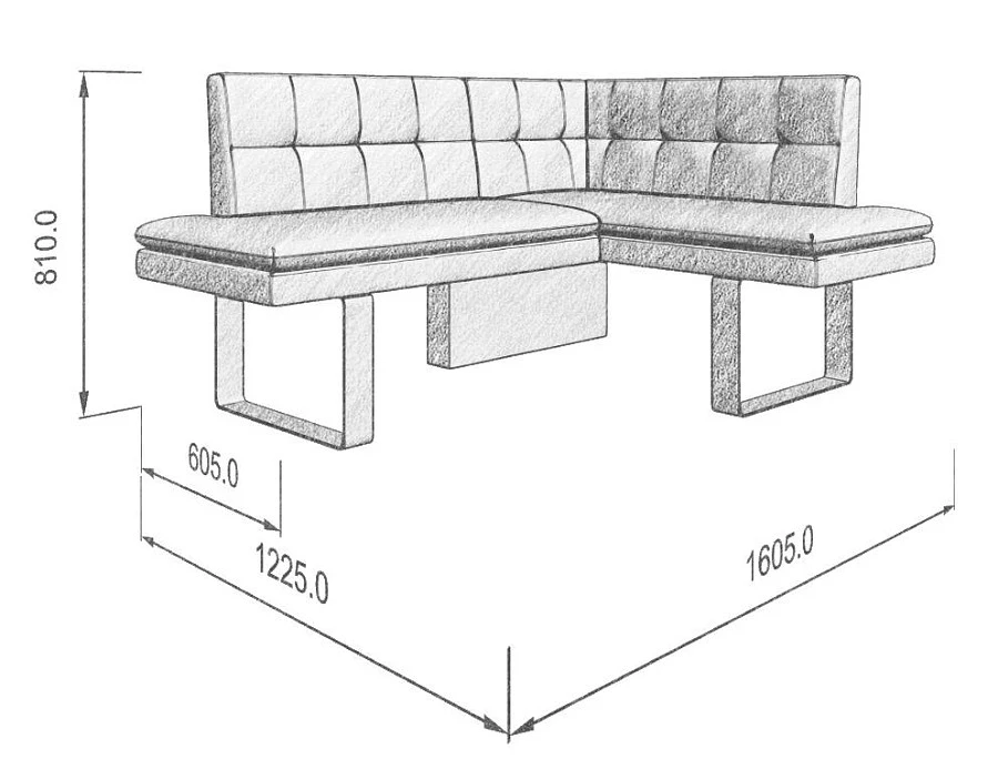 Диван кухон. Magiс 158-120 R grey/silver - фото 5