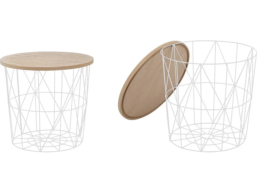 Стол журнальный MARIFFA (натуральный/белый)