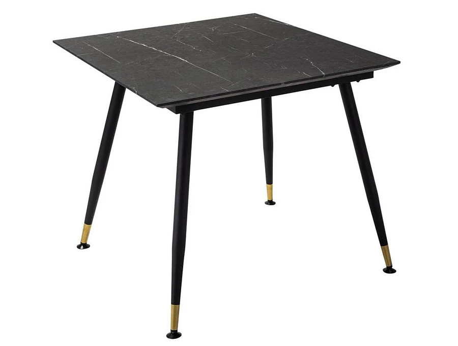 Стол Месси 860*860 мрамор графит со скосом
