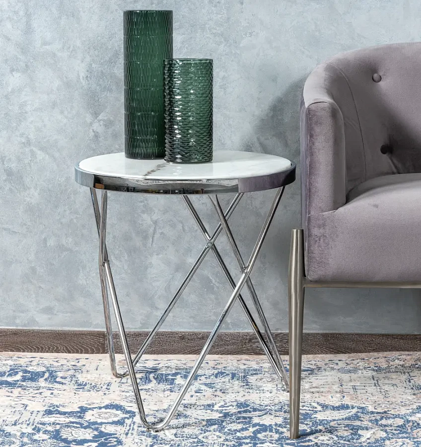 Приставной столик Zarina Silver 0.5x0.45x0.45м - фото 5