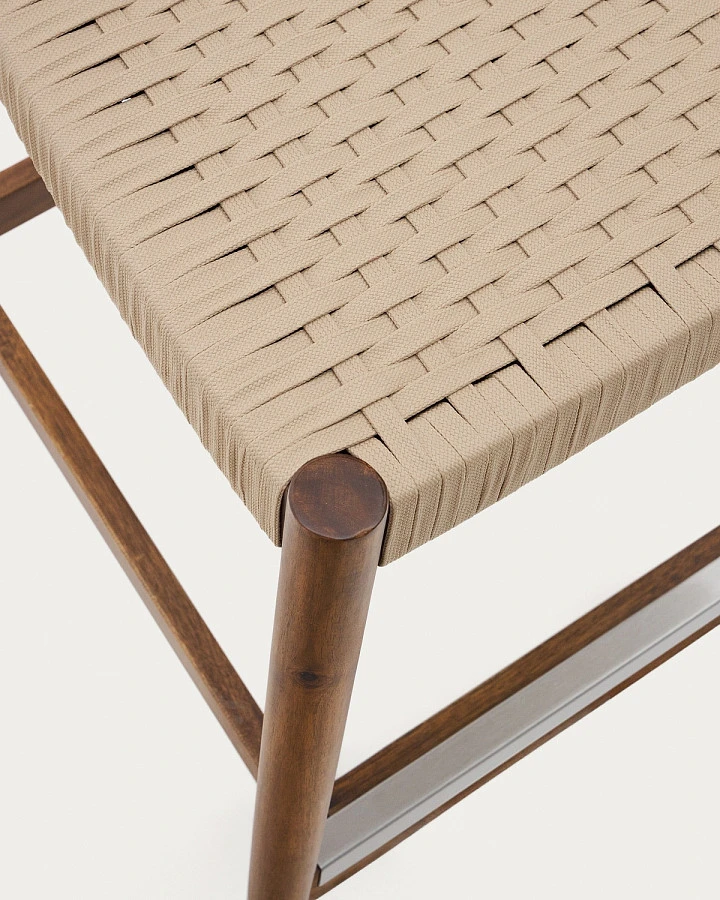 Nina Стул ПБ массив акации орех/беж.веревка - фото 10