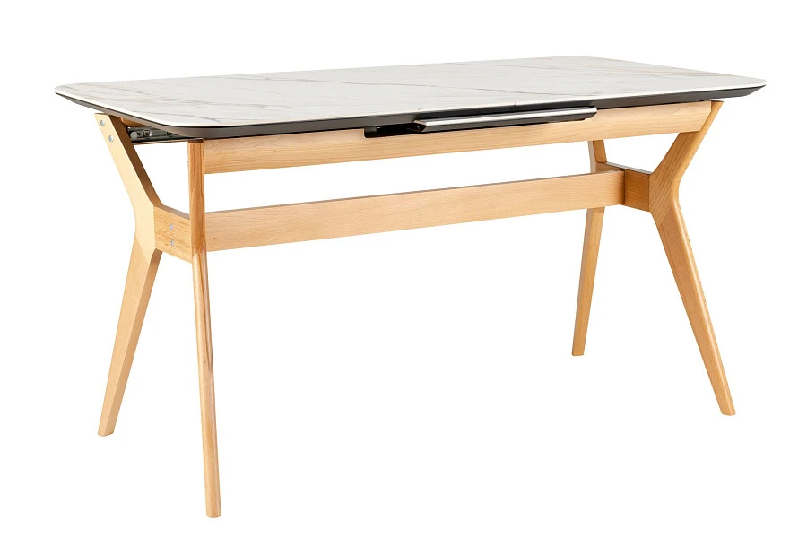 Стол раздвиж. Нарвик Ceramic 120-150 Automatic Natur//Light marble
