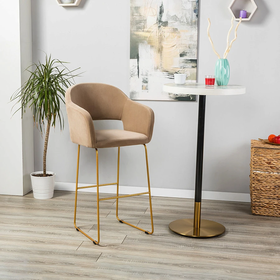 Кресло Бар. Oscar Diag beige/Линк золото - фото 6