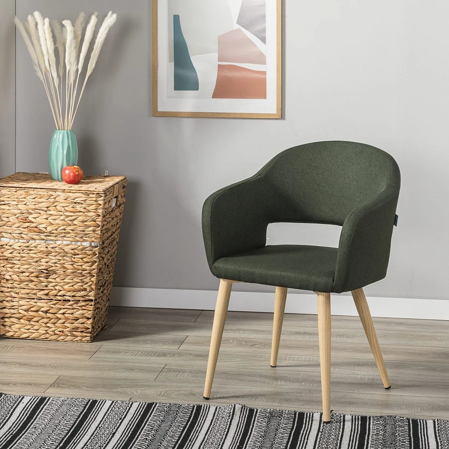 Стул Oscar тёмно-зеленый/нат.дуб - фото 9