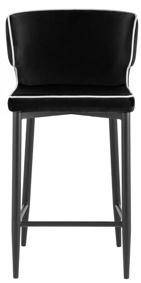 Стул полубарный Матео с кантом велюр черный - фото 2
