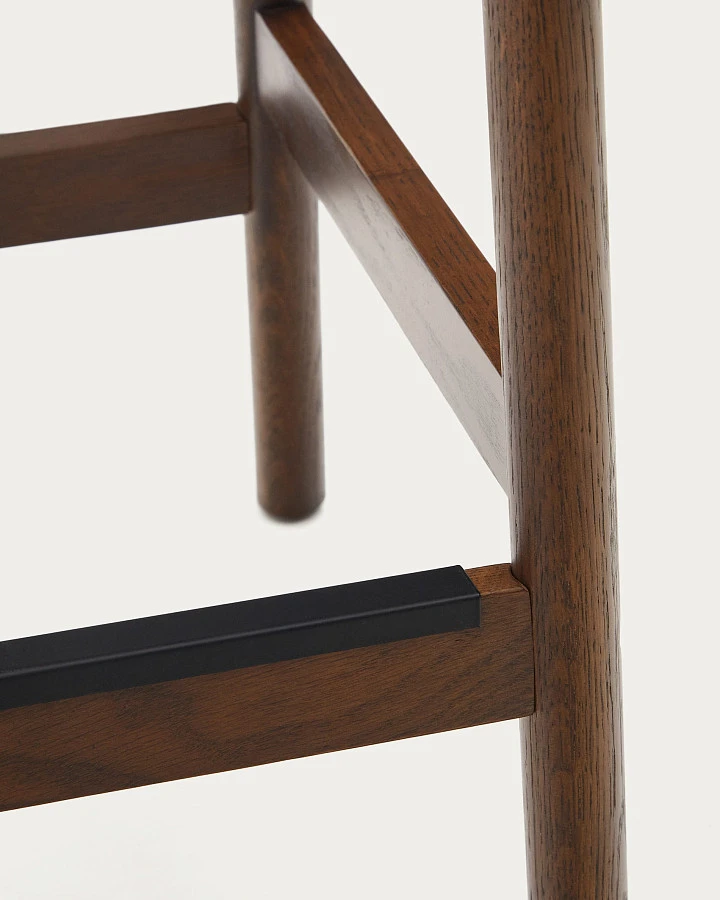 Yalia Табурет из дуба с отделкой под орех и веревочным шнуром, высота 65 см - фото 7