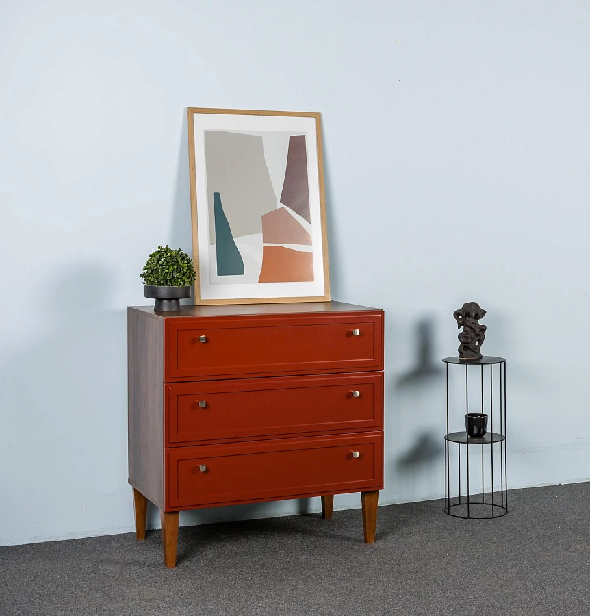 Комод 3 ящика Norton кармин - фото 10