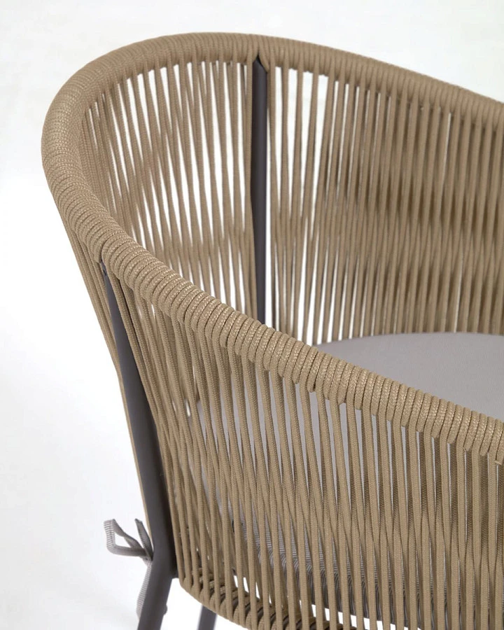Веревочный стул Yanet бежевого цвета - фото 7