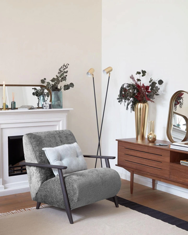 Кресло Marthan из серой синели /венге - фото 2