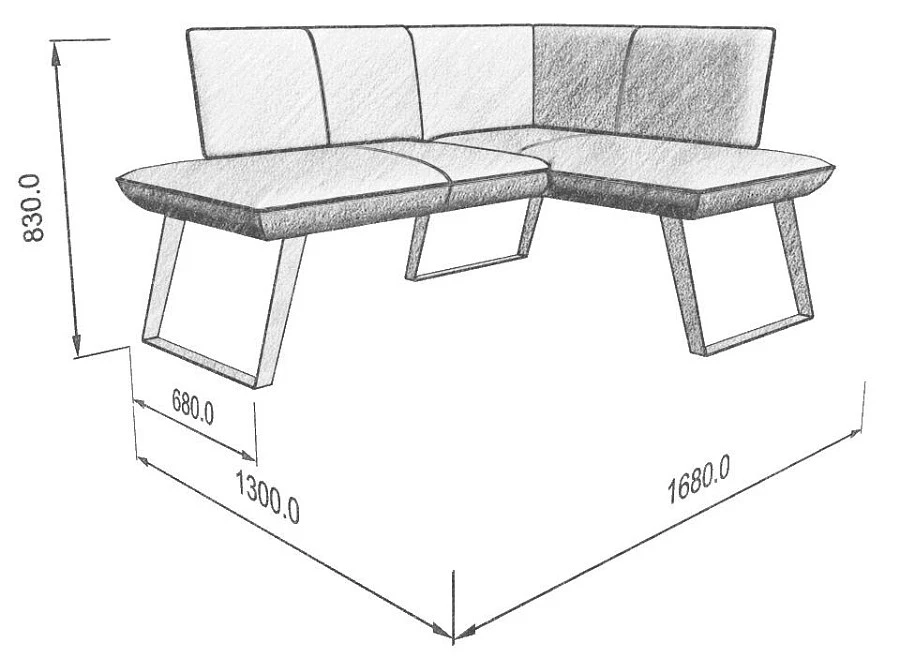 Диван кухон. Cosmo 158-120 R silver - фото 5