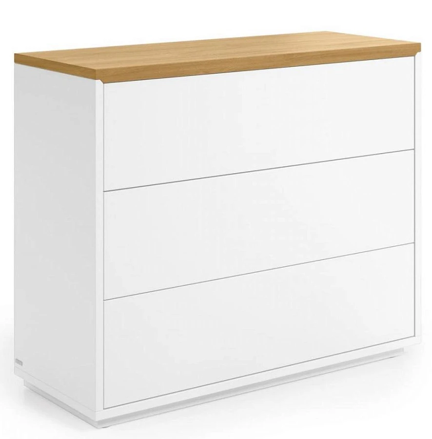 Комод Abilen шпон дуба и белый лак 90x75