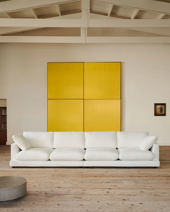 Gala 6-местный диван белого цвета 390 см - фото 6