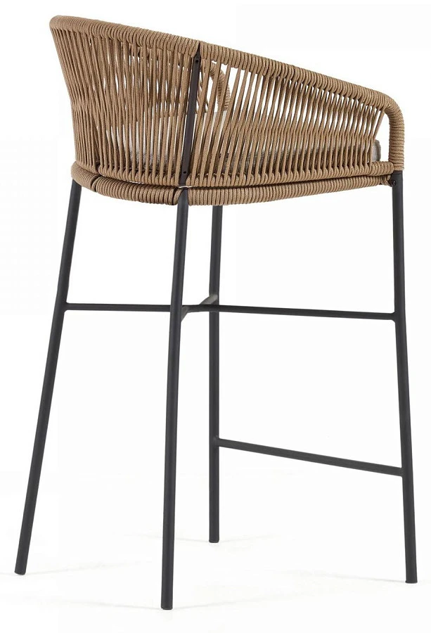 Веревочный барный стул Yanet бежевый 80 см - фото 5